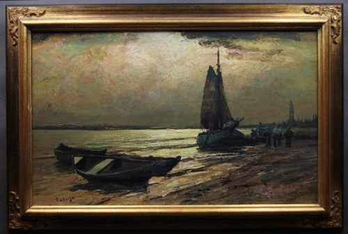 Helmut Kaluza Obraz niemieckiego artysty - Nadmorski nokturn