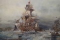 Leendert de Vogel - Żaglowce u wybrzeża marynistyczny obraz