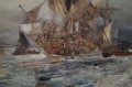 Leendert de Vogel - Żaglowce u wybrzeża marynistyczny obraz
