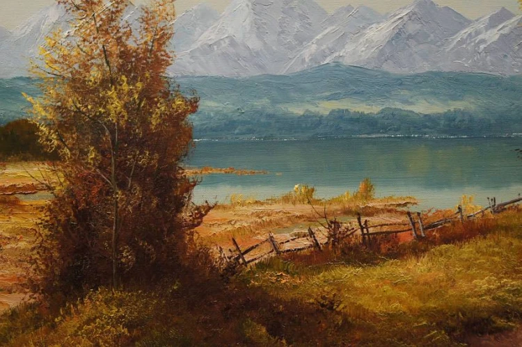 Heinrich Bachmann I Przedgórze Alp Hengam obraz olejny