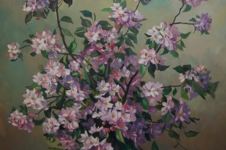 Helmuth Andreas Volkwein Kwiat Rhododendronu wybitny obraz olejny