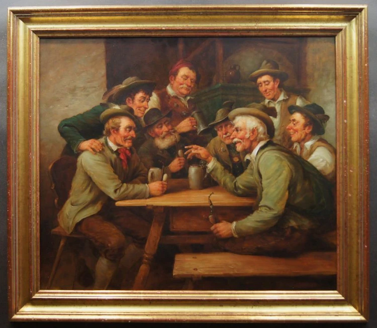 Curt A. Landwehr Niemieckie malarstwo rodzajowe - Pogaduszki w oberży