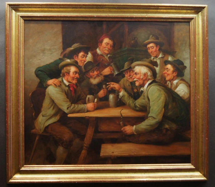 Curt A. Landwehr Niemieckie malarstwo rodzajowe - Pogaduszki w oberży
