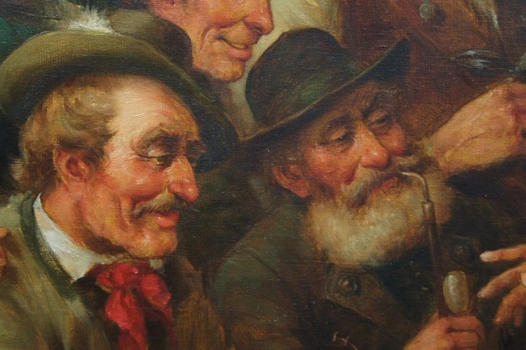 Curt A. Landwehr Niemieckie malarstwo rodzajowe - Pogaduszki w oberży