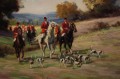 Josef Tippkemper Scena myśliwska na koniach dekoracyjny obraz