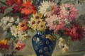 Kwiaty w pięknym wazonie aukcyjne malarstwo Hedwig Petermann