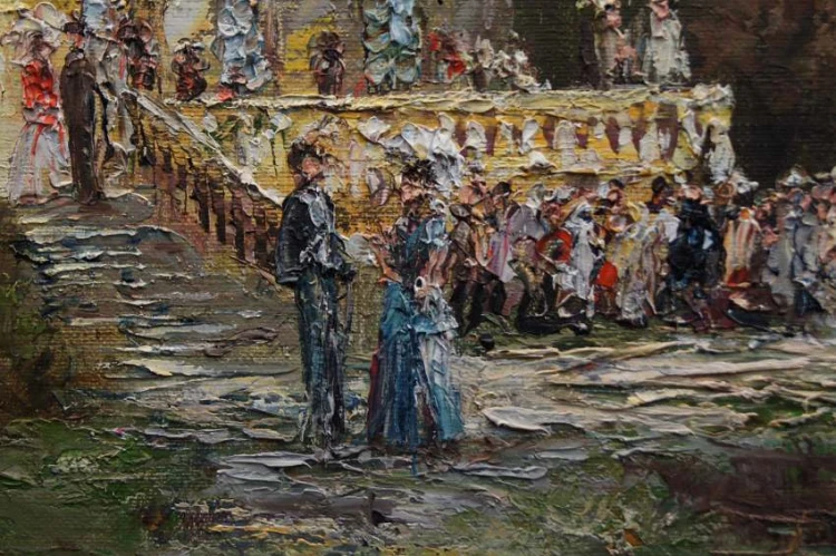 Christian Stemmeler - Dworska sielanka impresjonistyczny obraz w ramie