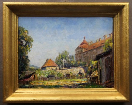 August Schubert I Widok na starą zabudowę pałacową obraz malowany