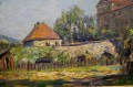 August Schubert I Widok na starą zabudowę pałacową obraz malowany