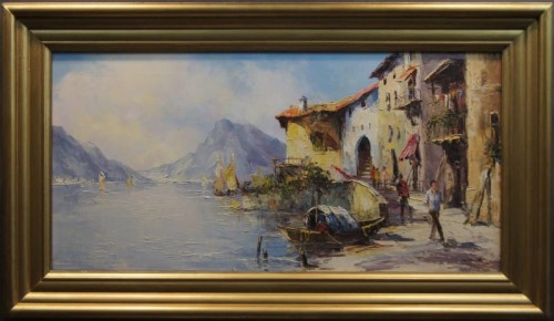 Detlef Rahn Malownicze włoskie wybrzeże malarstwo krajobrazowe