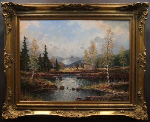 Gustav Weiss GUWE - Górskie roztopy malarstwo pejzażowe