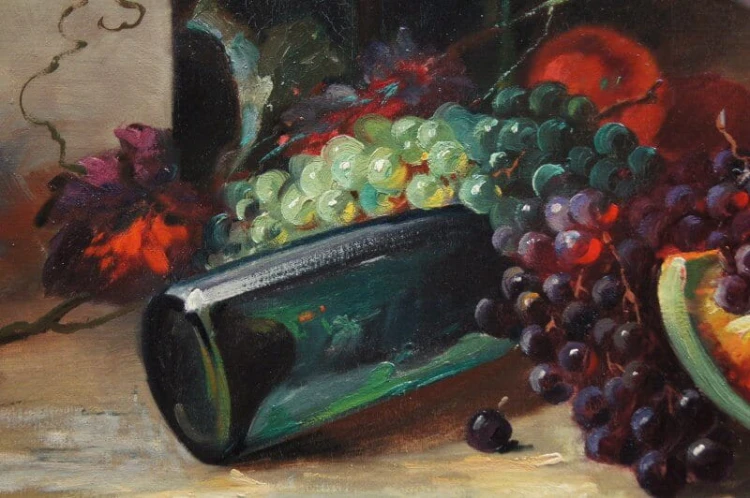 Catharina Klein Martwa natura z owocami z początku XX wieku stary obraz