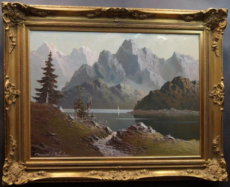 Gustav Weiss - GUWE - Widok na jezioro Toblacher obraz