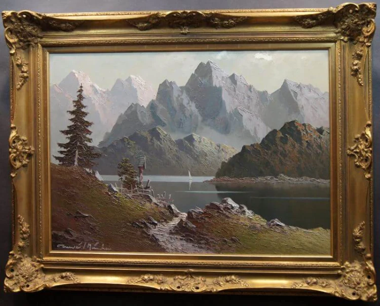 Gustav Weiss - GUWE - Widok na jezioro Toblacher obraz