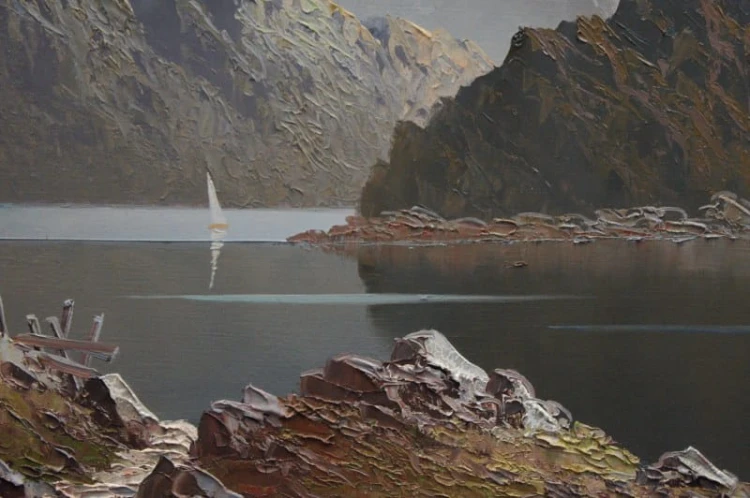 Gustav Weiss - GUWE - Widok na jezioro Toblacher obraz