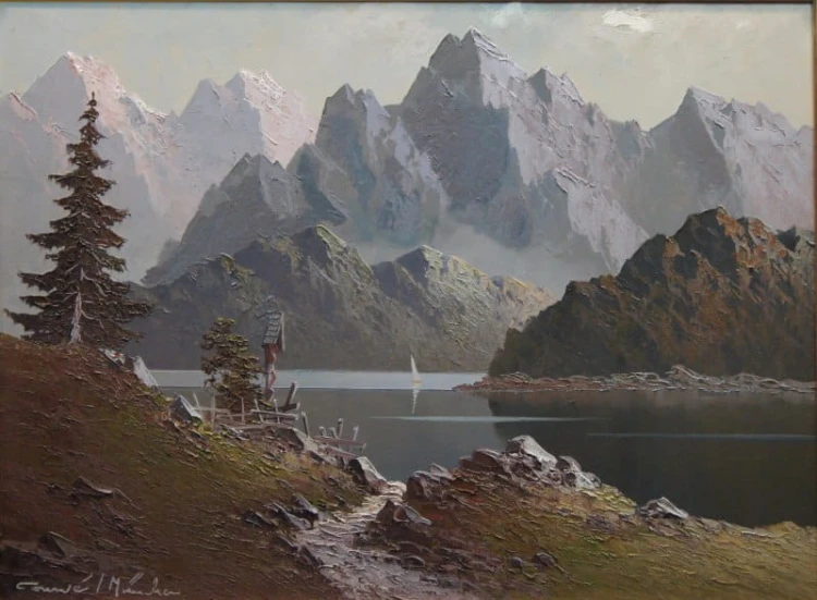 Gustav Weiss - GUWE - Widok na jezioro Toblacher obraz
