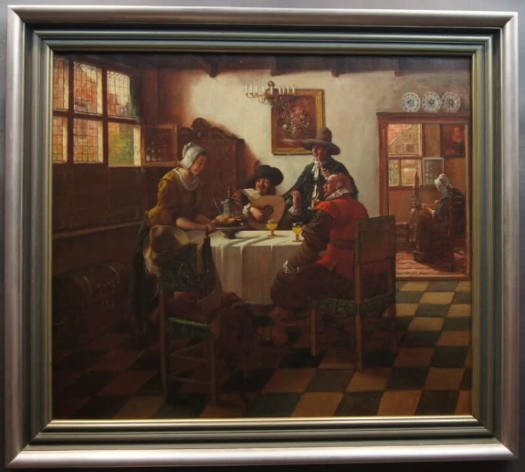 Philip Waldegg Wesoła scena w salonie obraz olejny