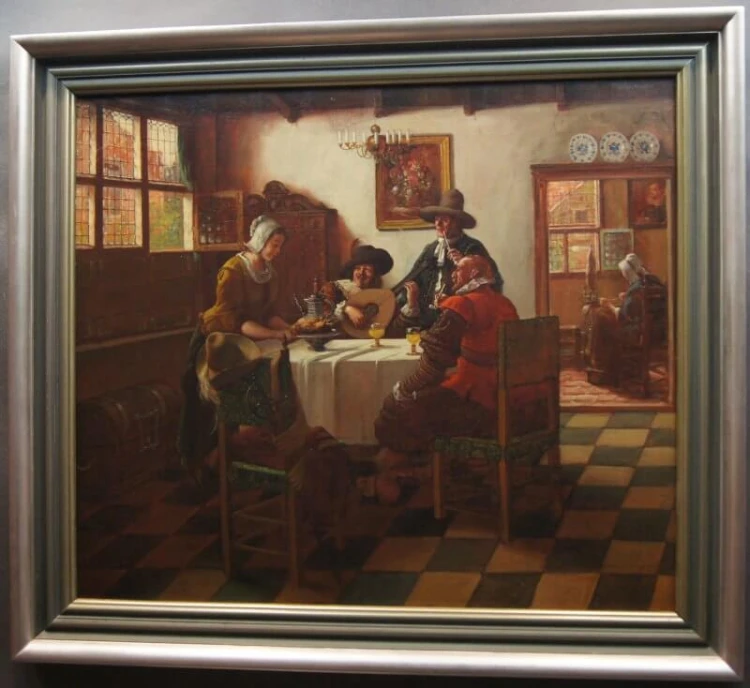 Philip Waldegg Wesoła scena w salonie obraz olejny