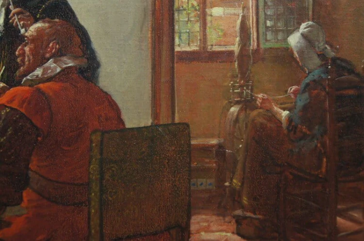Philip Waldegg Wesoła scena w salonie obraz olejny