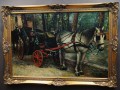 Włoskie malarstwo Franco Ruggier - Dorożka z końmi obraz olejny