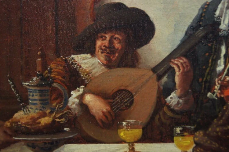 Philip Waldegg Wesoła scena w salonie obraz olejny