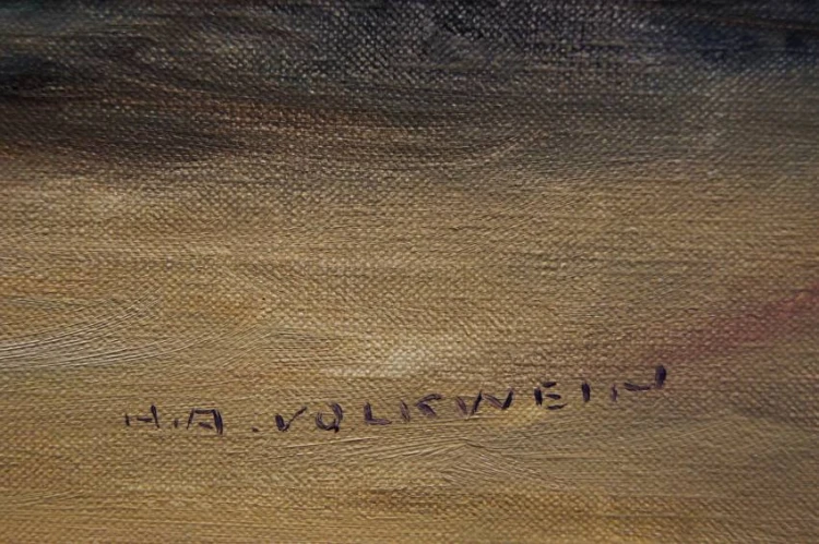 Helmuth Andreas Volkwein Kolorowe chryzantemy na obrazie