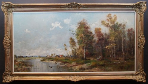 Duży obraz K. Wacker Panoramiczny krajobraz z Murnauer Moos