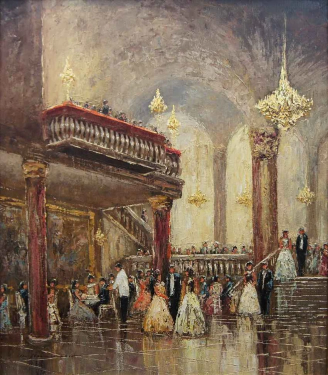 Schlossmalerei - Hofball für tausend Paare Christian Stemmeler * 1928