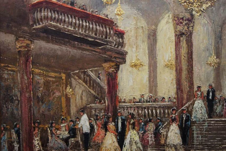 Pałacowy obraz - Dworski bal na tysiąc par Christian Stemmeler * 1928