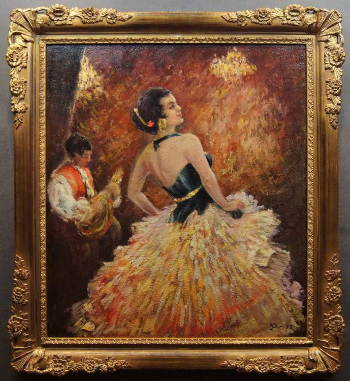 Tancerka Flamenco z kastanietami | Wyjątkowy obraz olejny do salonu
