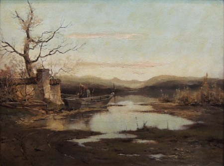 Malarz Ludwig Gschossmann stary obraz olejny