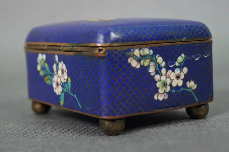 Unikat Kasetka szkatułka - emalia Cloisonné