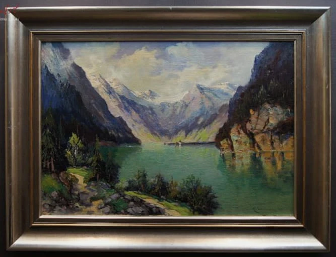 Karl Gross Sattelmair Jezioro Konigssee obraz olejny