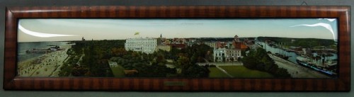 Kołobrzeg - Kolberg olbrzymia panoramiczna pocztówka za szkłem I Unikat