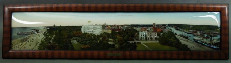 Kołobrzeg - Kolberg olbrzymia panoramiczna pocztówka za szkłem I Unikat