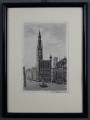 Gdańsk grafika widok na Ratusz i Dwór Artusa E.P. Hoffmann