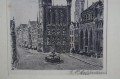 Gdańsk grafika widok na Ratusz i Dwór Artusa E.P. Hoffmann