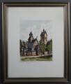 Karpacz - Świątynia Wang grafika kolorowa Helma Fischer Oels
