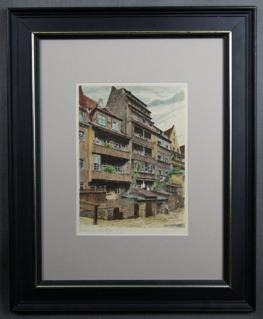 Koci Zaułek - Breslau - Wrocław grafika Albrecht Bruck