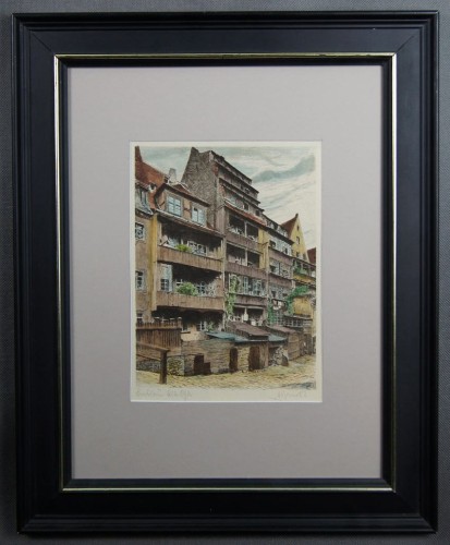 Koci Zaułek - Breslau - Wrocław grafika Albrecht Bruck