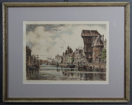 Danzig Gdańsk autentyczna grafika Alfred Jensen