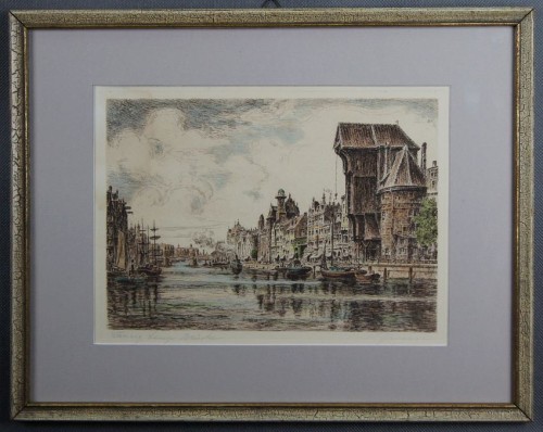 Danzig Gdańsk autentyczna grafika Alfred Jensen