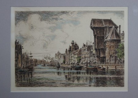 Danzig Gdańsk autentyczna grafika Alfred Jensen