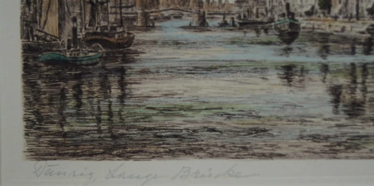 Danzig Gdańsk autentyczna grafika Alfred Jensen