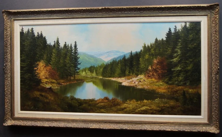 Obraz olejny Heinrich Bachmann - Krajobraz podgórski
