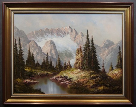 Pejzaż górski - obraz olejny Heinrich Bachmann
