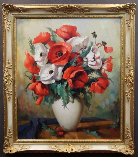 Maki z ogrodu w wazonie obraz do salonu Helmuth Andreas Volkwein