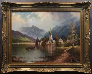 Gustav Weiss widok na jezioro Tegern Wyjątkowy obraz