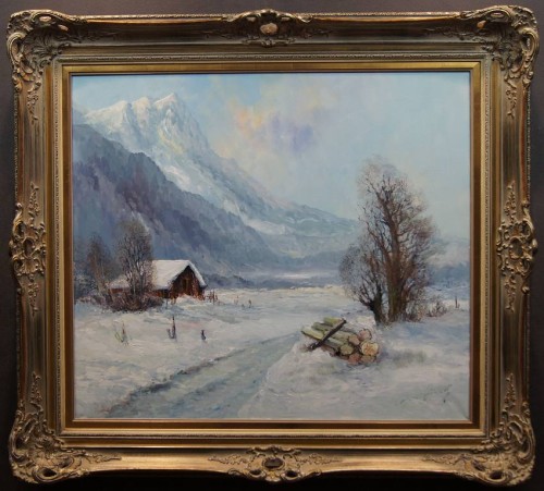 Zima w Garmisch-Partenkirchen obraz olejny na płótnie Gustav Türk