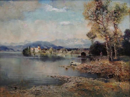 Stary obraz olejny Ludwig Gschossmann